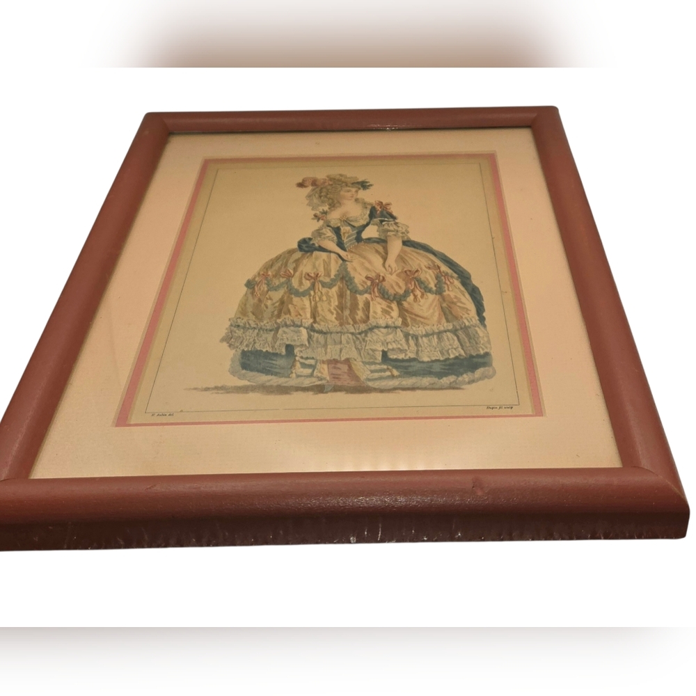 Vintage Marie Antoinette Lithograph St Aubin Del-Dupin Fil Sculp French Art - Picture 3 of 9
